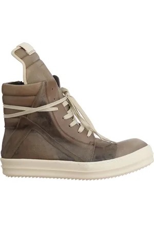 Rick Owens Skor, Herr, 41 1/2 EU, Läder, Geobasket Läder Sneaker i Damm