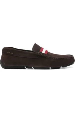 Bally Skor, Herr, 45 EU, Läder, Kaffebruna platta gummisulor skor