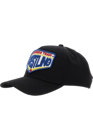 Dsquared2 Accessoarer, Herr, ONE Size, Bomull, Svart baseballkeps med maxiprint