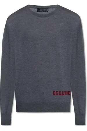 Dsquared2 Stickade tröjor & koftor, Herr, M, Tröja med logotyp och sammetsfinish