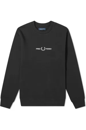 Fred Perry Sweatshirts & Hoodies, Herr, L, Bomull, Broderad sweatshirt med logotyp
