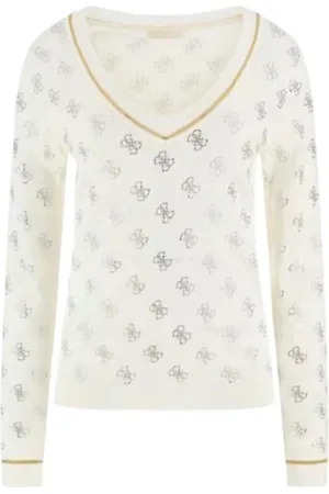 Guess Stickade tröjor & koftor, Dam, S, Vit Dam Jersey Topp