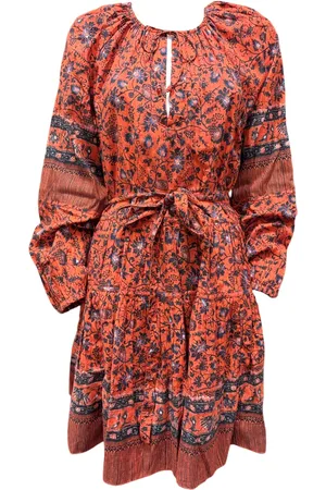 ULLA JOHNSON Klänning, Dam, L, Bomull, Tie-Waist A-Line Klänning