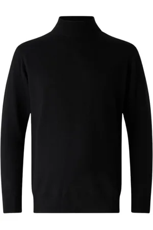 Roberto Cavalli Stickade tröjor & koftor, Herr, M, Hög hals ulltröja med orm monogram