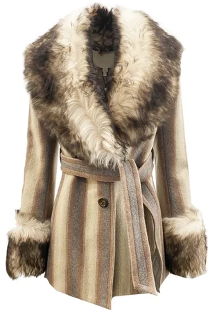 Marc Jacobs Jacka, Dam, XS, Läder, Pälskantad kappa med läderdetaljer