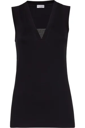 Brunello Cucinelli Topp, Dam, L, Bomull, Ribbad Jerseytopp