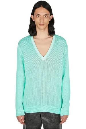 Guess Stickade tröjor & koftor, Herr, S, Bomull, American Frontier V-Neck Stickad Tröja