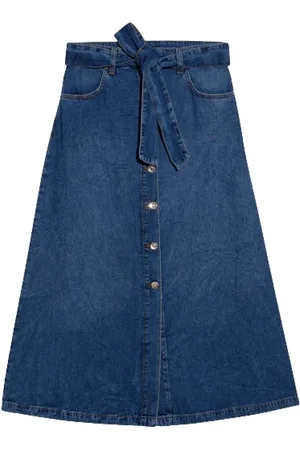 Liu Jo Kjol, Dam, W32, Denim, Knäppt Midiklänning i Denim