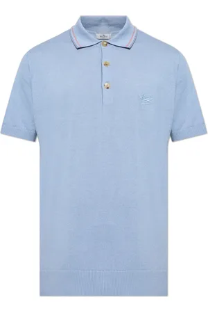 Etro Topp, Herr, XL, Bomull, Pikétröja i bomull med broderad logotyp