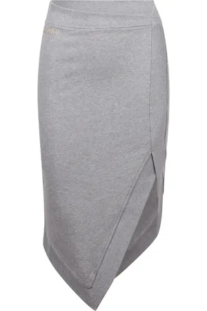 The Attico Kjol, Dam, S, Bomull, Mélange Effect Asymmetric Midi Skirt