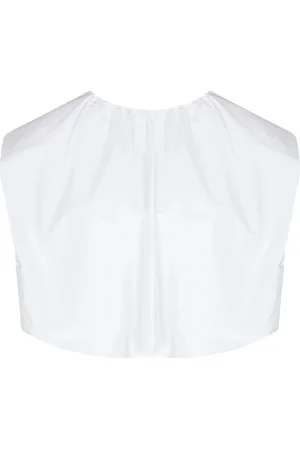 TELA Topp, Dam, M, Bomull, Poplin Topp med Rund Halsringning