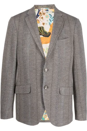 Etro Jacka, Herr, L, Bomull, Herringbone Tonal Randig Blazer