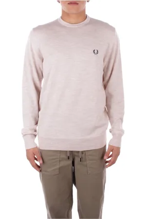 Fred Perry Stickade tröjor & koftor, Herr, M, Bomull, Tröja med Logotyp Fram