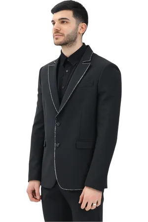Patrizia Pepe Kostym, Herr, XL, Svart enkelknäppt jacka elegant stil