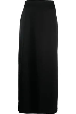 Lanvin Kjol, Dam, S, Svart Satin Högmidjekjol