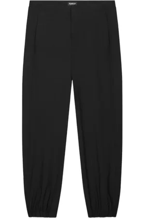 Dondup Byxor, Dam, W28, Polyester, Svarta Joggingbyxor i Ullväv
