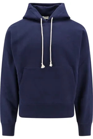 Saint Laurent Sweatshirts & Hoodies, Herr, XL, Bomull, Blå Huva Tröja Ekologisk Bomull
