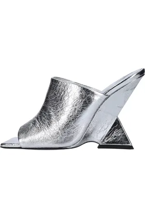 The Attico Skor, Dam, 37 EU, Läder, Sandaler Silver