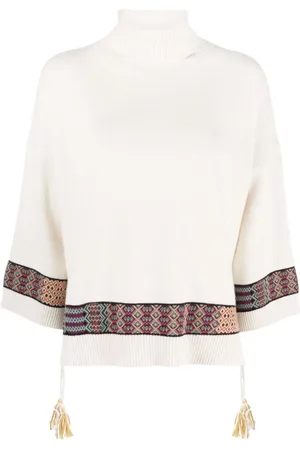 Etro Stickade tröjor & koftor, Dam, S, Bomull, Intarsia-Trim Jumper