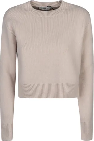 Lanvin Stickade tröjor & koftor, Dam, S, Kashmir, Neutral Stickad Tröja