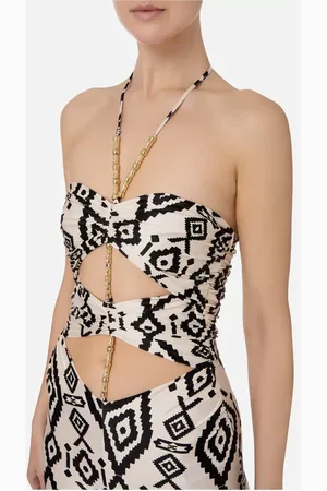 Elisabetta Franchi Jumpsuits & Playsuits, Dam, L, Polyester, Etnisk mönstrad jumpsuit