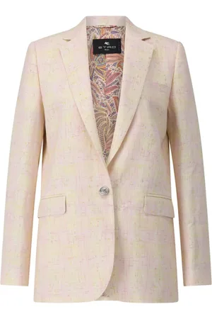 Etro Jacka, Dam, 3Xs, Tweed, Pastellfärgad tweedblazer med paisleymönstrat foder
