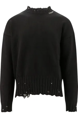 Marni Stickade tröjor & koftor, Herr, S, Bomull, Bomulls Sweatshirt med Broderad Logotyp