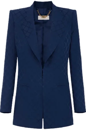 Elisabetta Franchi Jacka, Dam, M, Satin Jacquard Diamond Blazer