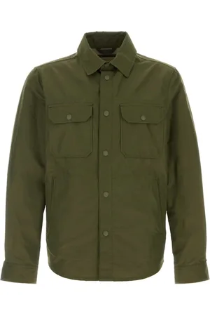 Woolrich Skjorta, Herr, L, Bomull, Olivgrön Bomullsblandning Kavajer Västar