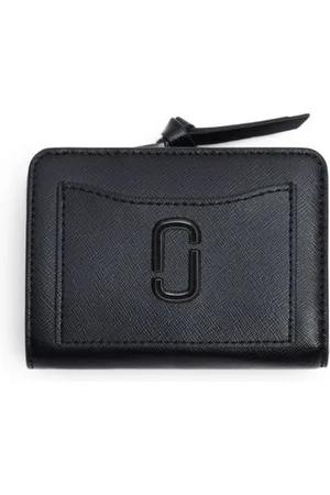 Marc Jacobs Accessoarer, Dam, ONE Size, Läder, Svart Läderplånbok med Logotyp