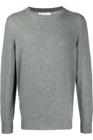 Brunello Cucinelli Stickade tröjor & koftor, Herr, L, Crew Neck Stickat Tröja