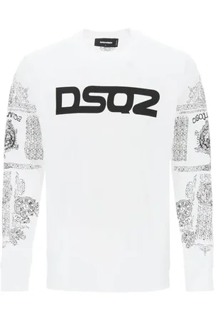 Dsquared2 Topp, Herr, M, Bomull, Långärmad Vit T-shirt