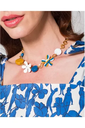 Marni Accessoarer, Dam, ONE Size, Daisy Floral Crystal Necklace