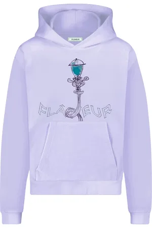 FLÂNEUR Flâneur, Sweatshirts & Hoodies, Herr, L, Bomull, Lila Lykt Grafisk Hoodie