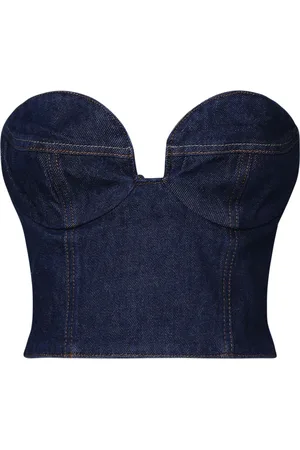 MAGDA BUTRYM Topp, Dam, M, Denim, Denim Heart Bodice Top