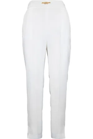 Elisabetta Franchi Byxor, Dam, M, Polyester, Guldfärgade Byxor med Dragkedja och Hyska