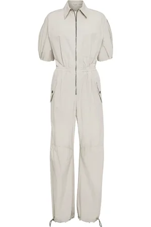 Brunello Cucinelli Jumpsuits & Playsuits, Dam, S, Bomull, Bomullsjumpsuit med puffärmar