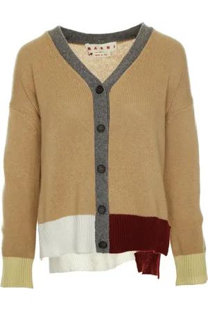 Marni Stickade tröjor & koftor, Dam, L, Kashmir, Colorblock Cashmere Cardigan med V-ringning