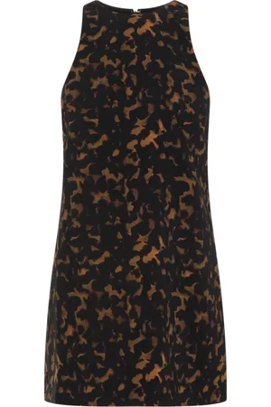 THEORY Klänning, Dam, XS, Polyester, Snygg Brunprickig Klänning
