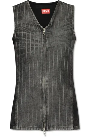 Diesel Topp, Dam, XS, Bomull, Zippad Tank Top