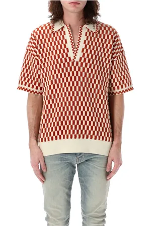 AMIRI Topp, Herr, M, Rutig Oversized Polo Bränd Orange