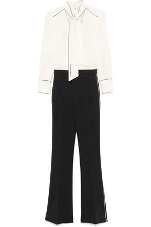 Elisabetta Franchi Jumpsuits & Playsuits, Dam, 2Xs, Elegant jumpsuit med fastsatt scarf
