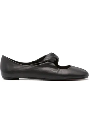 Alexander McQueen Skor, Dam, 38 EU, Läder, Svarta Läderskor Platta Rund Tå