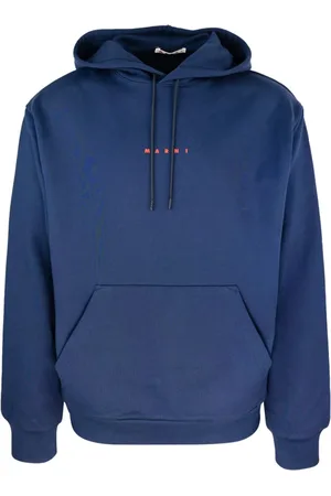 Marni Sweatshirts & Hoodies, Herr, M, Bomull, Blå Bomullstickad Tröja