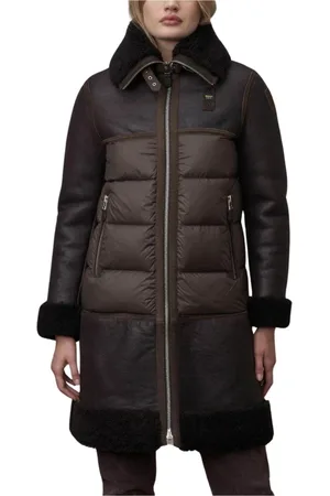 Blauer Jacka, Dam, S, Nylon, Vintage Lammskinnjacka med Nylonvaddering