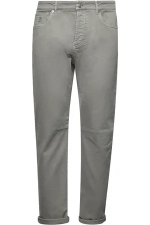 Brunello Cucinelli Jeans, Herr, 3Xl, Asymmetrisk Silkeblus med Knappstängning Fram