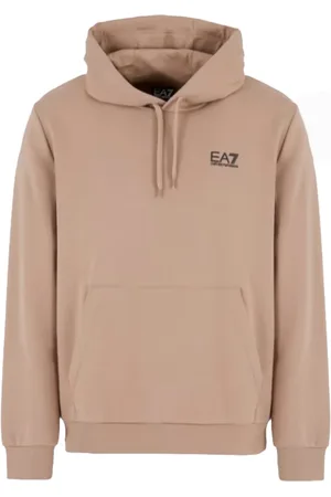 EA7 Sweatshirts & Hoodies, Herr, L, Bomull, Hoodie med Ficka Fram