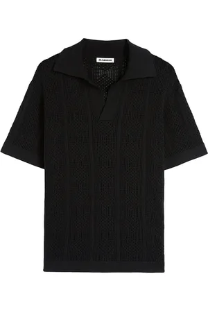 Jil Sander Topp, Herr, M, Bomull, Svarta Polo T-shirts och Polos