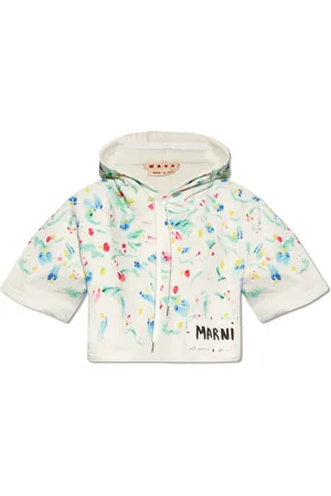 Marni Sweatshirts & Hoodies, Dam, S, Bomull, Blommig bomullshuvtröja