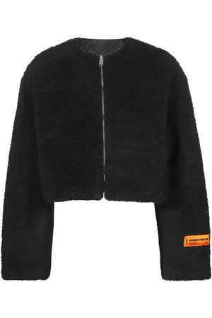 Heron Preston Sweatshirts & Hoodies, Dam, S, Bomull, Cropped jacka i bomullsblandning